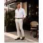 Pantofi barbati negri din piele naturala fara siret cu varf lacuit 818MODN